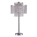 Yhior 26 in. 2 Tier Clear Acrylic Holly Table Lamp with Charging Station & USB Port - Chrome Silver YH2629507
